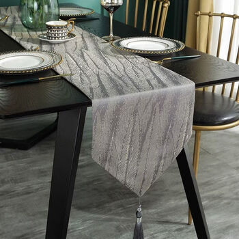 Fantasy modern table flag light luxury retro high-end american dining table middle simple nordic long sideboard coffee table decoration gray 32x220cm suitable for furniture around 160180