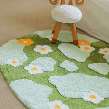 Fantasy ins small fresh carpet girly heart bedside blanket girls bedroom sofa living room room floor mat new year spring light three-dimensional velvet 50x100cm high and low weaving technology