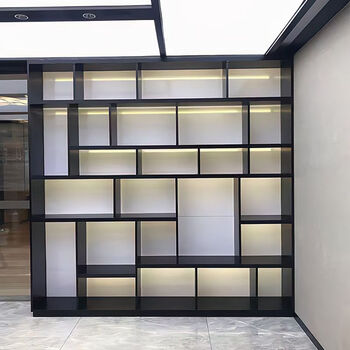 Fantasy custom light luxury study stainless steel storage rack home modern simple living room floor-standing metal bookshelf wine cabinet brushed rose gold