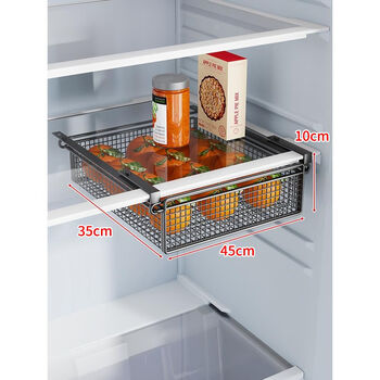 Fantasy hanging drawer-type refrigerator egg storage box organization artifact fruit freshness kitchen food storage box black large