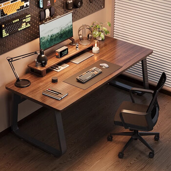 Humanities chengjia computer desk desktop gaming desk and chair set home office desk simple workbench bedroom study writing desk 15mm thickened desktop black oak color 120*60cm