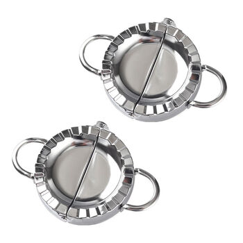 Yong huan dumpling making tool pressing dumpling skin mold fancy dumpling skin cutting set flower shape dumpling maker stainless steel dumpling maker 7.5cm 2 pcs