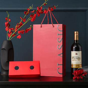 Fantasy red wine packaging gift box single and double wine gift handbags 2 red wine boxes cartons red double handbags free card paper 5 bags