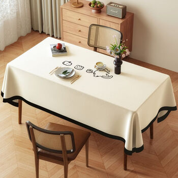 Fantasy skin-like tablecloth, no-wash rectangular coffee table tablecloth, cozy cat 120x160cm, suitable for 70x120 rectangular table.