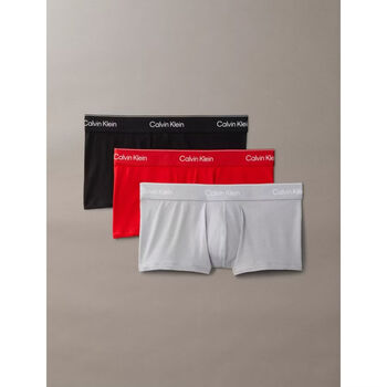 Calvin klein ck underwear men's boxer briefs, comfortable elastic cotton 3-pack, low-waisted, animal year, year of the horse, red, quick-drying design, one pair each in black, gray and red s