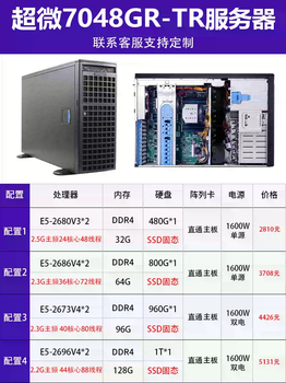 Supermicro 4-card gpu server 7048gr-tr/7049gp graphics design rendering tower workstation ai host 7048 package one