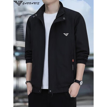 Armani (armani) jacket men's spring and autumn 2026 new sports and leisure men's stand-up collar velvet jacket top black (spring and autumn) l 110-135 catties