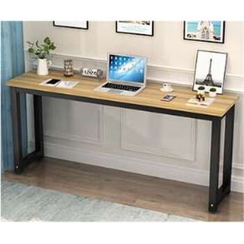 Yusenyi long table with height of 1112m standing workbench desk home tall study desk can be customized light walnut color black frame customizable size 80x30x110cm