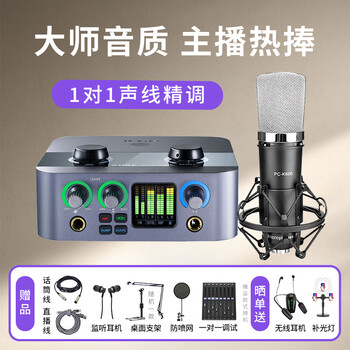 Aiken 2nanos external sound card set computer mobile phone anchor live broadcast singing karaoke wired mic host icon sound card equipment 2nanos+desheng k600