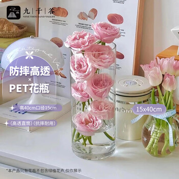 Jiuqiangu wake-up flower bucket vase, drop-resistant flower arrangement, home office flower shop flower arrangement container, dual-use model 15cm*40cm1531