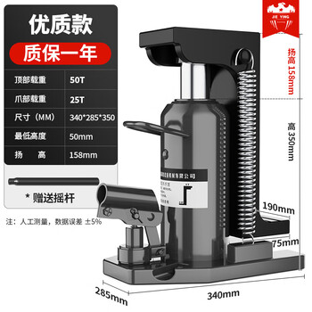 Jieying (jieying) imported hydraulic claw jack 5t10t20 tons heavy-duty lifting machine, claw 25 tons, jack 50 tons (model)
