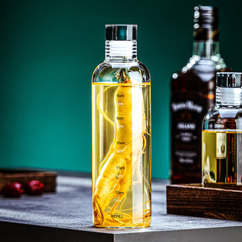 Home story (katei story) japanese wine bottle empty bottle high-end liquor storage liquor sub-bottling bottle special empty wine bottle sealed food grade wine container with scale 500ml single piece 1 catties free label + funnel