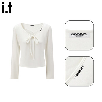 Chocoolate it women's off-white lace v-neck versatile t-shirt for women 2025 winter women's design pullover temperament top off-white s