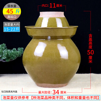 Bantang jinse fat donglai same style pickle jar earthenware household old-fashioned large-capacity sichuan food-grade pickle porcelain jar thickened 45 pounds double anti-spill