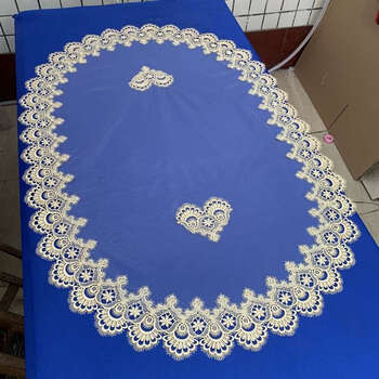 Yusenyi table flag tablecloth bed flag dining table coffee table tv cabinet fabric strip luxury european style nordic new chinese style lace beige phoenix tail oval 40x210