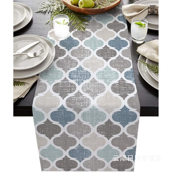 Yusenyi geometric linen striped table runner black and white plaid tablecloth placemat tablecloth 15 40*140