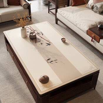 Caizhi living room coffee table mat table mat wipeable waterproof and oil-proof coffee table tablecloth light luxury dining table tablecloth mat gj-506 silent bamboo 85*140cm