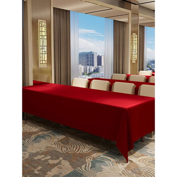Fantasy hotel conference tablecloth event layout exhibition rectangular long table business white table cover custom high-end tablecloth thickened waterproof burgundy 150x210cm