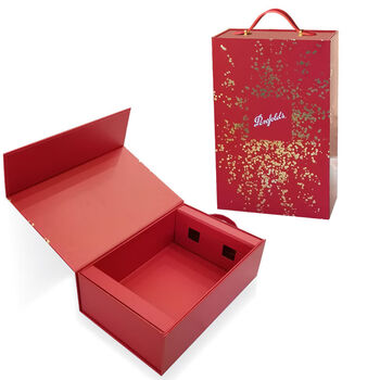 Fantasy holiday red wine packaging box red wine penfolds packaging box empty box single double six-pack carton leather box penfolds portable double firework gift box (without wine) including handbag