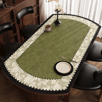 Fantasy oval tablecloth telescopic folding round table waterproof, oil-proof, anti-scalding, no-wash, high-end leather dining table mat, hangover twilight g folding table 70x120cm (folding round table)