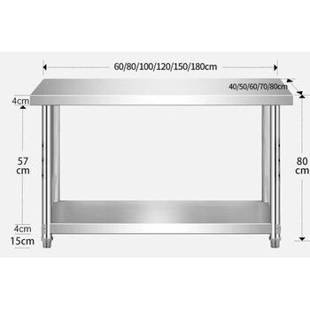 Fantasy thickened 304 stainless steel kitchen vegetable cutting table rack workbench gas tank stove stand multi-layer length 100 width 40 height 80 layers thickened 304