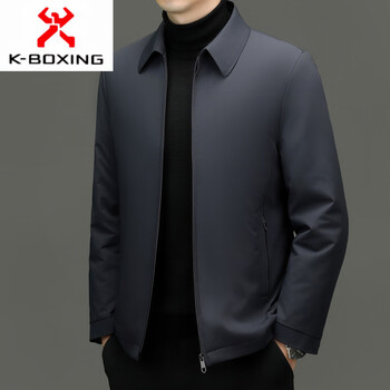 Kbxng jinba winter men's lapel removable down liner down jacket middle-aged thickened warm down jacket light blue m 170