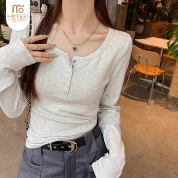 Modal round neck bottoming shirt for women, autumn and winter slim fit, versatile solid color t-shirt, long-sleeved bottoming top