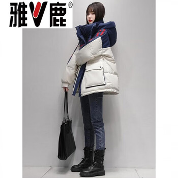 Yalu extra large white duck down jacket women 2026 winter new style 200 jin fat mm medium long thickened loose jacket off-white