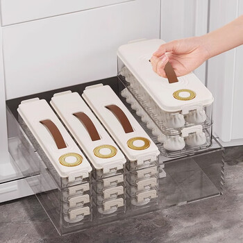 Sungsa refrigerator storage box dumpling box household food-grade kitchen side door dumplings and wonton box fresh-keeping quick-frozen special large size food-grade material cream white 1 layer