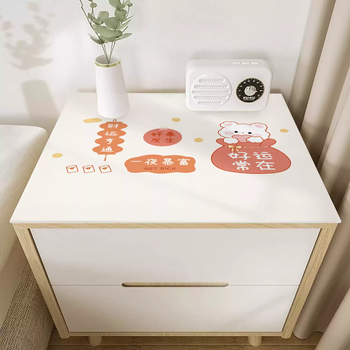 Fantasy bedside table protective mat waterproof tablecloth soft glass refrigerator washing machine dustproof cover light luxury internet celebrity mat good luck always 50*60 suitable for washing machine/bedside table