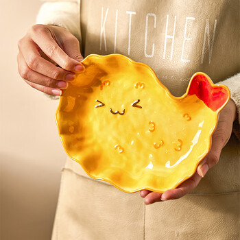 Modern housewife cute tableware embossed ceramic bowls and plates for home use 2025 new high-looking dessert snacks dumpling plate bakery engraved 5-inch rice bowl