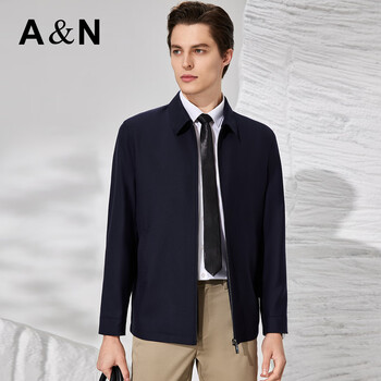 Antonio worsted wool cashmere & mulberry silk high-end casual jacket men's spring and autumn thin lapel light luxury business jacket