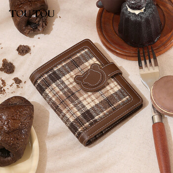 Toutou2026 new women's wallet bear wallet large capacity lightweight card bag clutch coin purse new year's gift bear brown spot bottom length 9.5*height 11.5*thickness 1.5