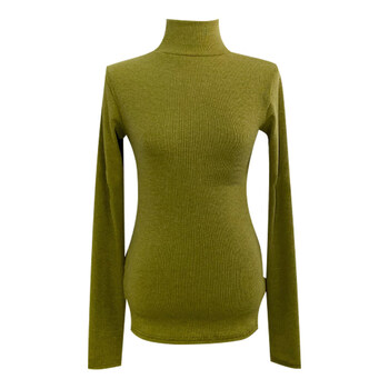 Hengyuanxiang minimalist style turtleneck sweater for women long-sleeved olive green slim fit versatile top bottoming shirt t-shirt casual women brand wheat green s suitable for 88-100 pounds