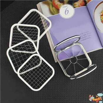 Perfect fruit cutting household multifunctional cutting cucumber strips corrugated cutting jelly dice cutter cutting mango artifact white (stainless steel 5-in-1)