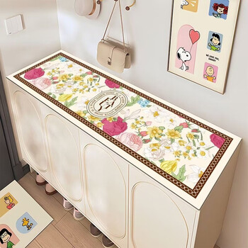 Raft core tv cabinet table mat household non-slip waterproof coffee table entrance new dustproof and stain-resistant surface protection peony no. 4 45*200 cm