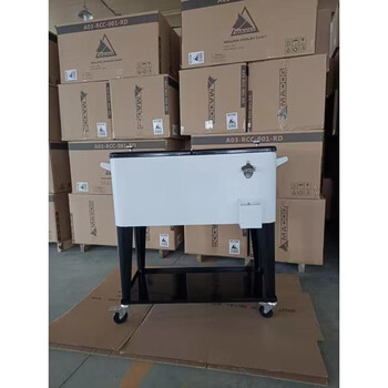 Fantasy refrigerator camping beverage bucket party ice cube bucket ornaments ice keeping trolley refrigerated cart ct75t black and white high legs with bottom plate and bottle opener