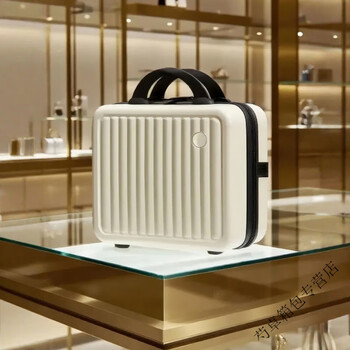 Ye yu portable luggage inch cosmetic bag portable outing cosmetic case small suitcase mini storage bag cover trolley cloud frost white (blackened version + xiaoqing) 14 inch