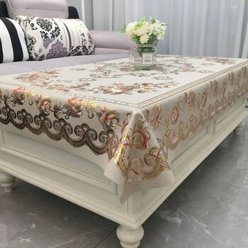 Fantasy square tablecloth waterproof, anti-scald and anti-oil, no-wash eight immortals tablecloth pvc plastic coffee table table cover 202 pink 135x135 cm