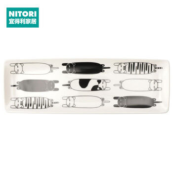 Nitori kitchen tableware japanese cartoon dinner plate rice bowl round plate square noodle bowl black cat ds509 square plate