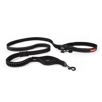 Ezydog australian zero tension running dog leash elastic retractable dog walking release hands waist leash standard model_ dark night black standard model recommended weight greater than 12kg___ rope length 210cm
