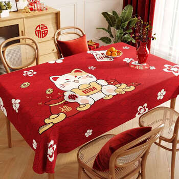 Wing fantasy disposable tablecloth coffee table desk rectangular table cover lucky cat 140x180 upgraded oil-proof rectangular tablecloth