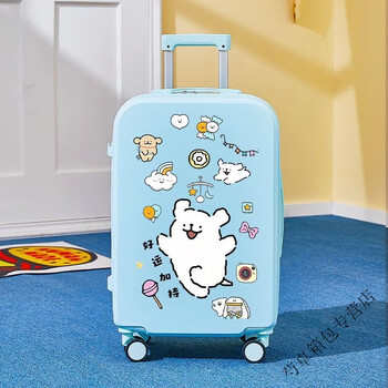 Ye yuyugui dog suitcase girl cartoon riding ride suitcase for primary school students with baby mint green good luck dog thickened wheels 26 inch