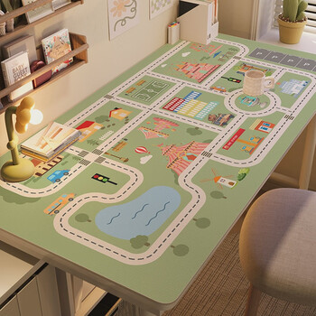 Yusenyi parking lot cartoon game table mat eye protection desktop protection mat student learning and entertainment waterproof free happy paradise-n pvc 70cm*140cm