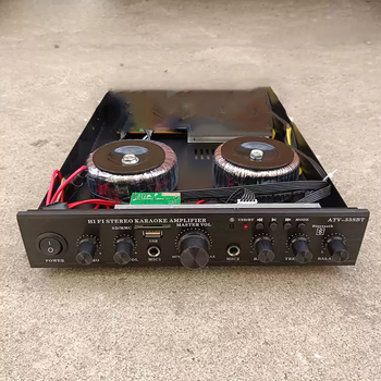 300w plug-in card amplifier 2 cows transformer fever home ktv professional high-power amplifier home theater black double ring cow belt plug-in card with bluetooth without