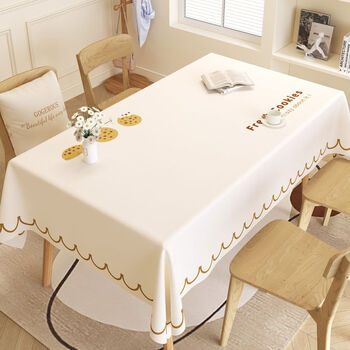 Fantasy skin-like tablecloth, no-wash rectangular coffee table tablecloth, cute cheese cookies 140x300cm, suitable for rectangular table/oval table