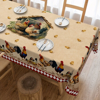 Yusenyi new christmas tablecloth christmas tree snowman digital printed tablecloth cross-border table holiday decoration zb695-7 90*90 brushed cloth (65g)