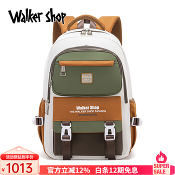 Walker shop brand junior high school student bag boy lightweight large capacity primary school student 3-6-9 grade spine protection and burden reduction backpack off-white default