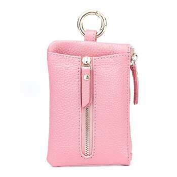 Other/other key bag genuine leather texture women's multi-functional high-end key chain bag exquisite large-capacity key bag coin purse integrated pink