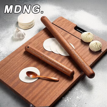 Mdng red sandalwood rolling pin household baking solid wood rod face rolling pin dumpling skin artifact non-stick large red sandalwood rolling pin 25* 3.0cm